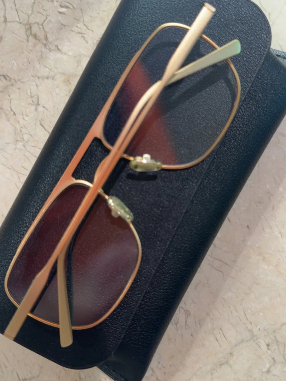 Gold Metal Aviator Glasses for Women - Sleek Gold Frame
